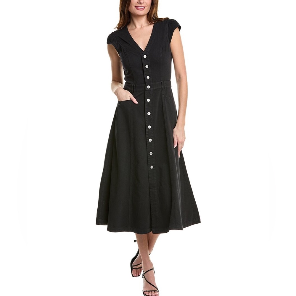 COPY - PAIGE Chic Black Button-Down Midi Dress- NEW WITH TAGS